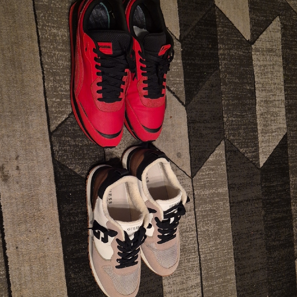 Puma Red and Guess Track Sneakers Size 13